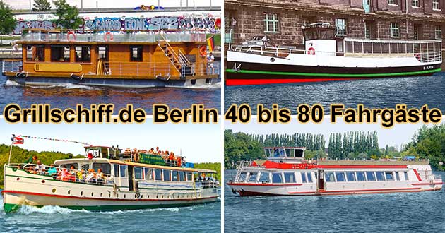 Grillschiff Berlin 40 bis 80 Fahrgäste mieten Grillfest Grillparty in Deutschland